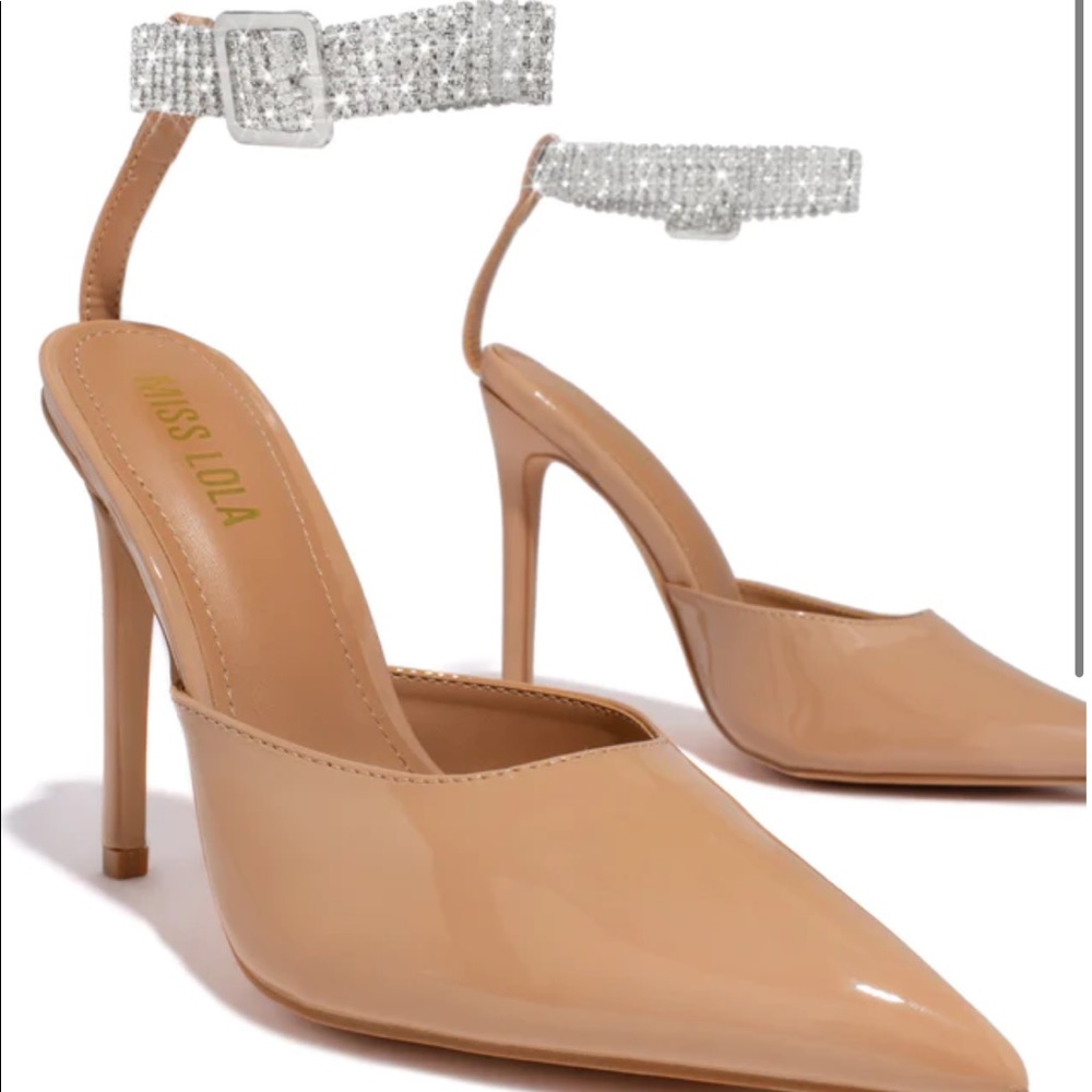 Nude & Rhinestone Heels - Picture 2 of 2